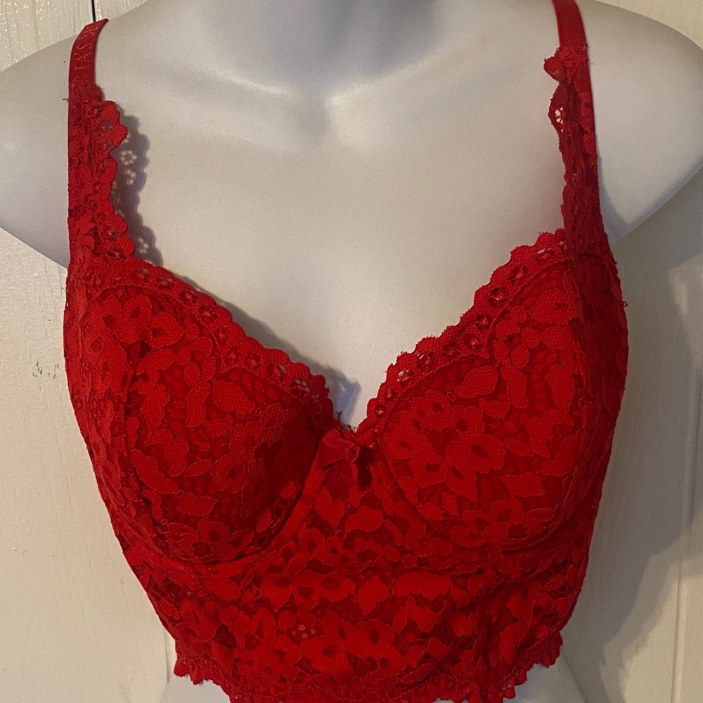 Elegant Red Lace Bralette
